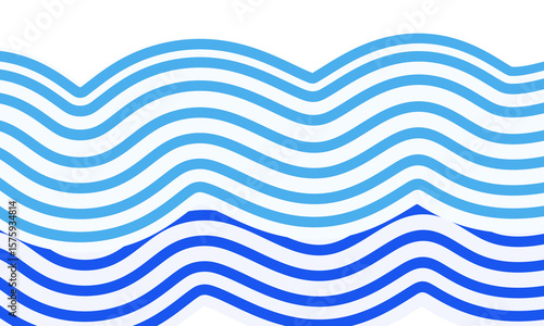 Water layer horizontal seamless patterns, hand drawn wavy or curvy lines, isolated on white background.PNG