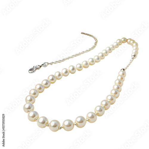 Wallpaper Mural Elegant Pearl Necklace Creamy White Beads and Delicate Clasp isolated on transparent background Torontodigital.ca