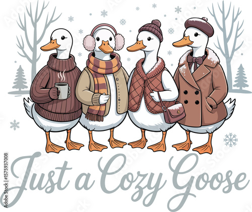 Just a cozy goose t-shirt design
