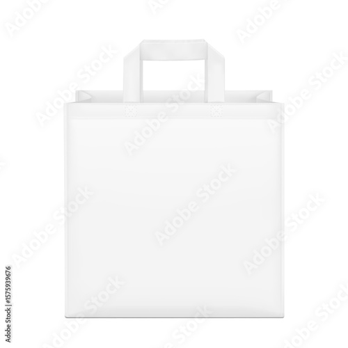 Non woven bag mockup. Vector illustration isolated on white background. Ready and simple to use for your design. EPS10.