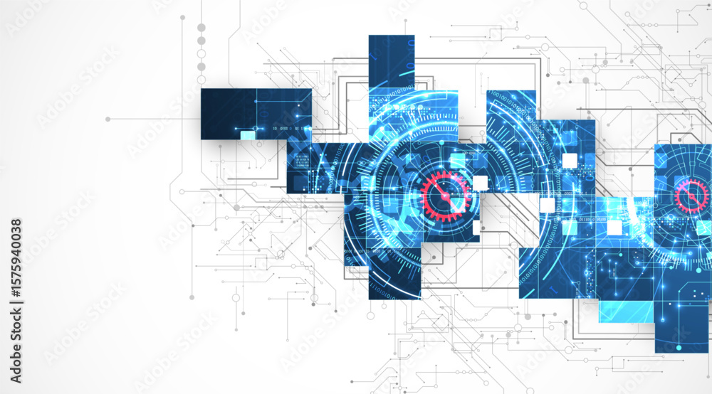 Obraz premium Abstract background. Scientific and technological concept. Square art. Vector