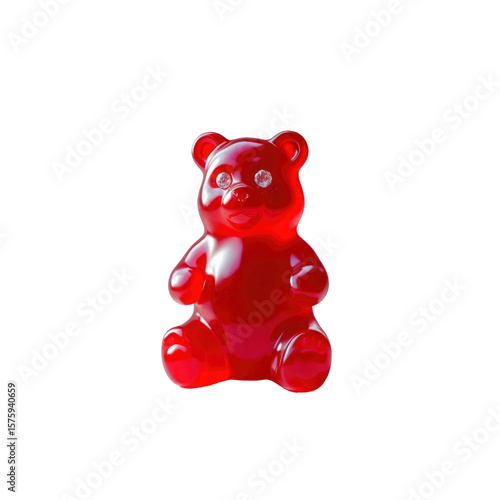 Red Gummy Bear Candy, Sweet Treat, Delicious Jelly Bear