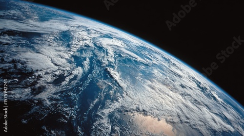 Fototapeta Naklejka Na Ścianę i Meble -  A breathtaking view of the earth from space, showcasing the beauty of the atmosphere and cloud formations