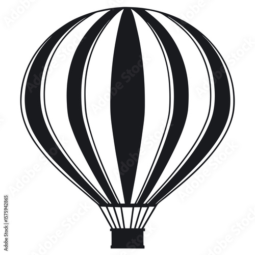 Striped hot air balloon silhouette