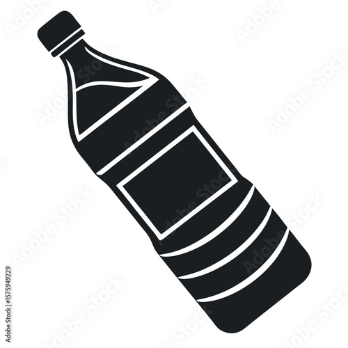 Plastic water bottle silhouette