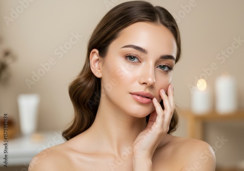 Portrait of a young woman with perfect skin