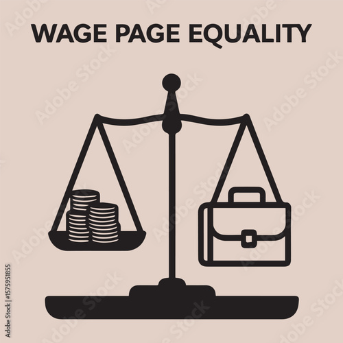 Solid color vector illustrations for International Equal Pay Day including equal pay signs, gender equality, salary charts, fair wage checklists, and social justice awareness symbols.