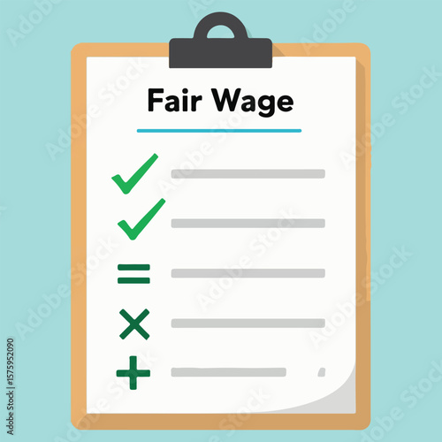 Solid color vector illustrations for International Equal Pay Day including equal pay signs, gender equality, salary charts, fair wage checklists, and social justice awareness symbols.