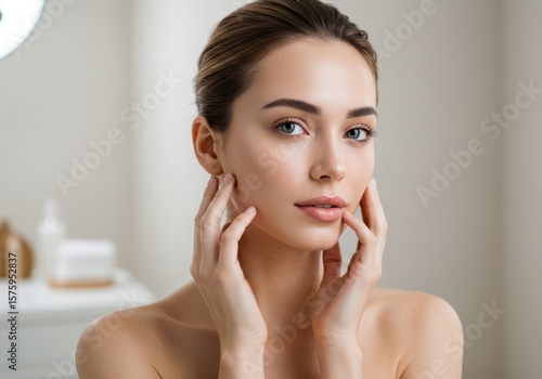 Portrait of a young woman with perfect skin