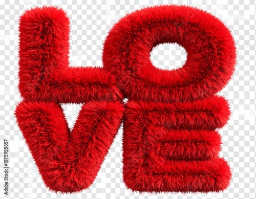 Red furry LOVE letters