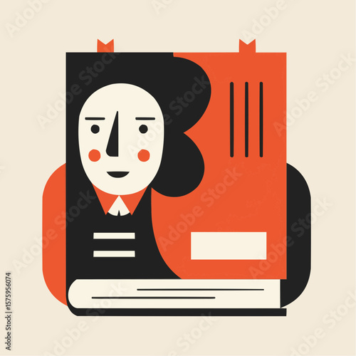 Iconic book design featuring stylized historical figure illustration  