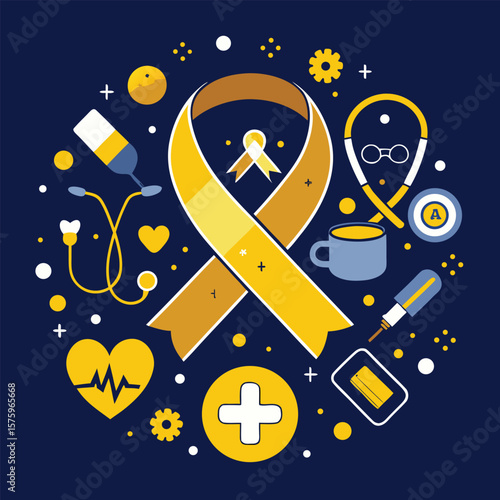 Leukemia Awareness Ribbon Design Vector Illustration for Support and Advocacy