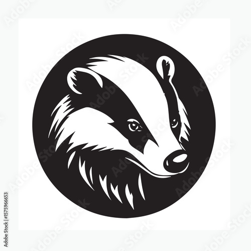 vector illustration of a badger head