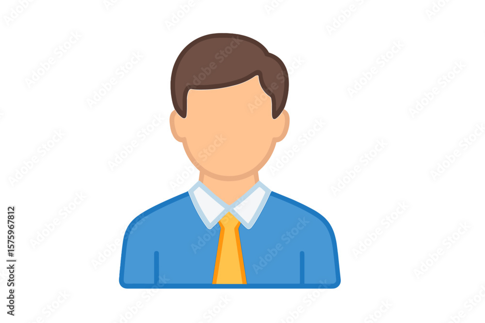 Businessman Avatar Icon. Male Profile. Professional Man in Blue Suit and Yellow Tie. Flat Design Vector Illustration. User Account Symbol. Office Worker Portrait. Isolated Transparent Background. Businessman Avatar Icon. Male Profile. Professional Man in Blue Suit and Yellow Tie. Flat Design Vector Illustration. User Account Symbol. Office Worker Portrait. Isolated Transparent Background.