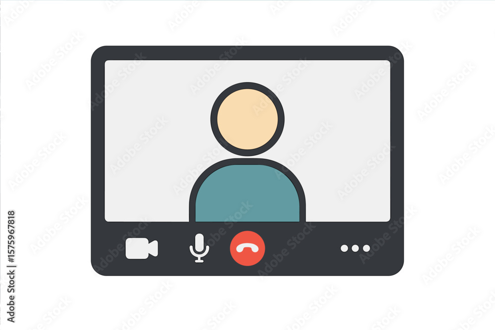Video call screen template. Online meeting interface. Web chat, video conference, streaming, remote work, distance learning, virtual communication, quarantine, stay home concept Video call screen template. Online meeting interface. Web chat, video conference, streaming, remote work, distance learning, virtual communication, quarantine, stay home concept