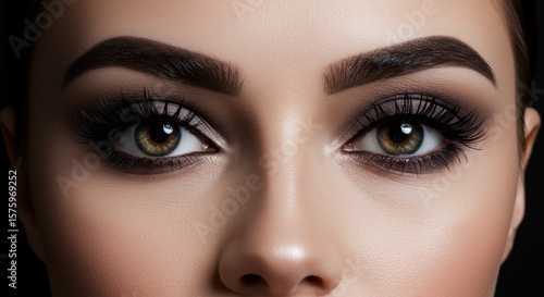 Close-up of woman's face with dramatic eye makeup (1)