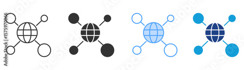 Network Icon Set Multiple Style Collection