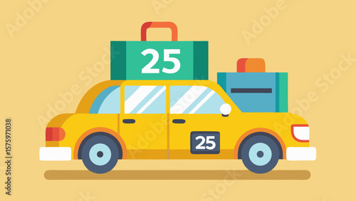 25 Taxi Or Rideshare Car With Luggage In Trunk