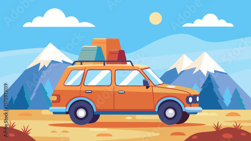 28 Road Trip Car With Luggage Tied On Roof  Adve