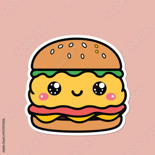 Flat vector cheeseburger art featuring detailed layers, grilling scenes, and picnic themes in bold solid colors. Great for food apps, events, and digital marketing for National Cheeseburger Day.