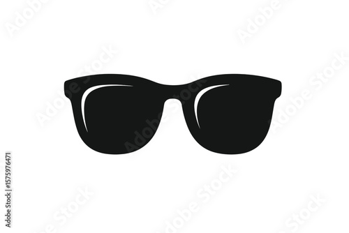 Sunglasses icon vector. Glasses symbol silhouette. Eyewear sign for summer fashion. Sun protection accessory. Retro vintage classic style. Sunnies pictogram for web and print.