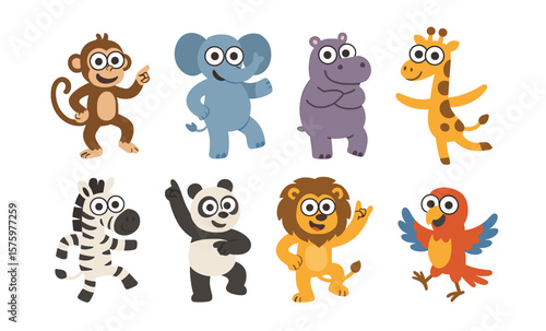 Cute cartoon animals dancing various styles including hip-hop and ballet