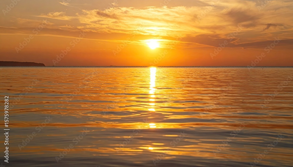 Obraz premium Golden sunset over calm water (1)