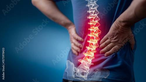spine pain awareness concept, digital medical style