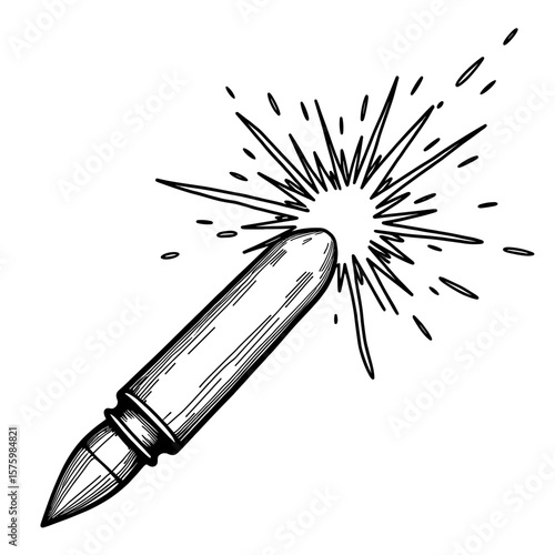 Bullet ricochet sparks – Abstract coloring design for kids