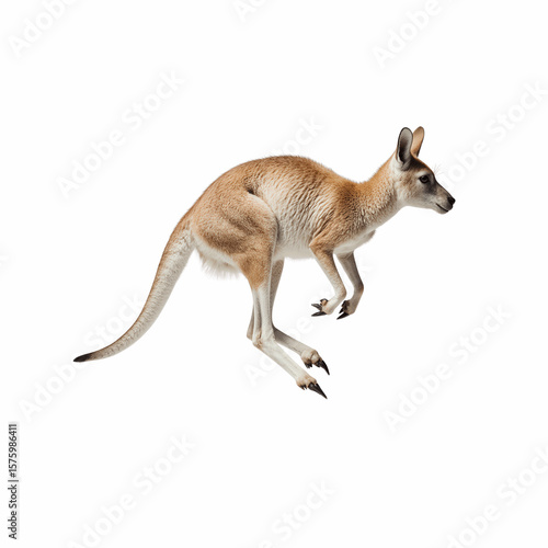 Jumping Kangaroo: A dynamic shot of a kangaroo mid-leap, showcasing its powerful build and the grace of the animal.