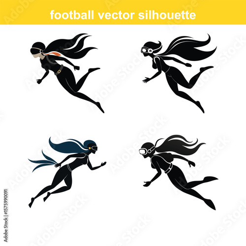 Diver,Underwater Diving,Black silhouette of a scuba diver wearing a wetsuit swimming underwater vector art,