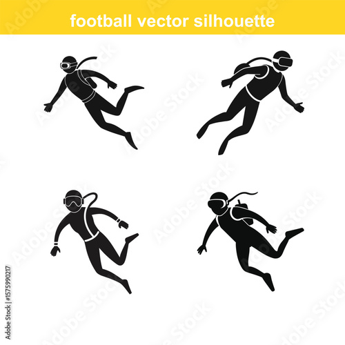 Diver,Underwater Diving,Black silhouette of a scuba diver wearing a wetsuit swimming underwater vector art,