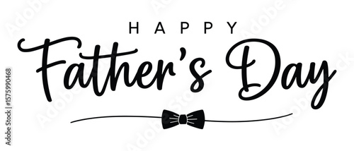 Minimalist Line Art Happy Father's Day Elegant Typography with Bow Tie - Minimalist Greeting Designand Baby Illustration - New Arrival Welcome Graphic