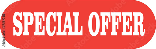 Red tag with text "SPECIAL OFFER" for commercial promotion