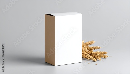 Blank white box with wheat