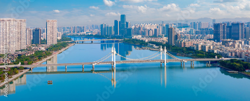 Photography Aerial view of Baishi Bridge in Zhuhai, Guangdong, China
