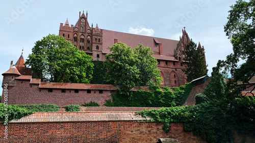 The Castle of the Teutonic Order in Malbork. Malbork Castle located in the town of Malbork, Poland. Largest medieval brick castle in the world