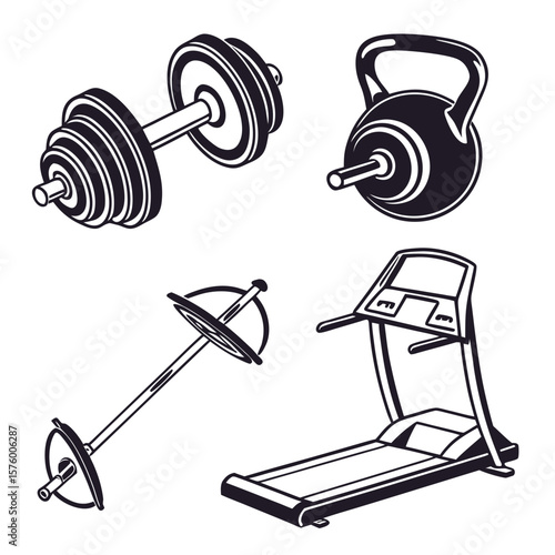 vector illustration of dumbbell
