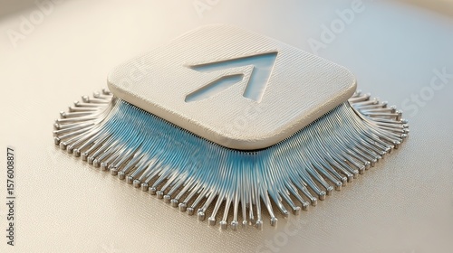 Future CPU chip design, close-up,  light background, innovation