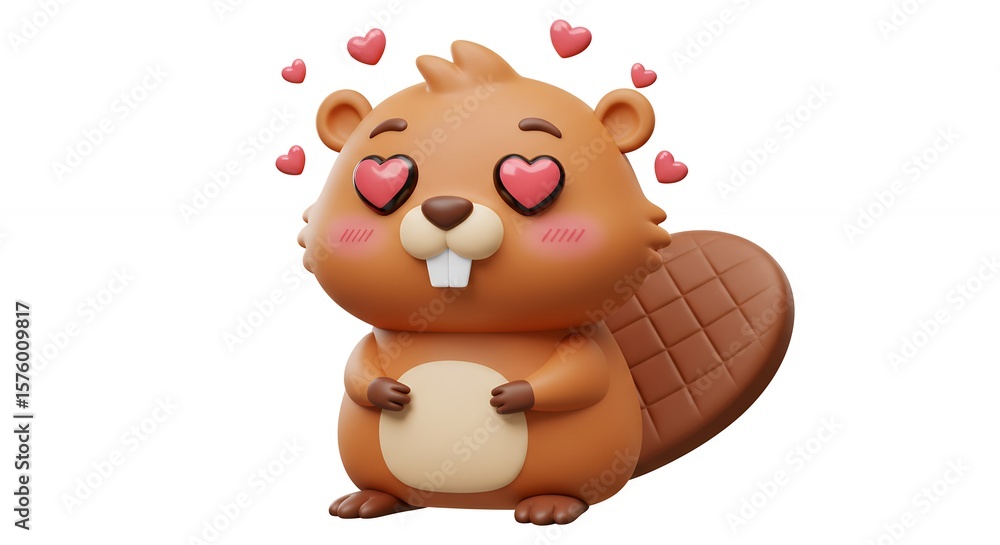 Fototapeta premium Cartoon beaver illustration