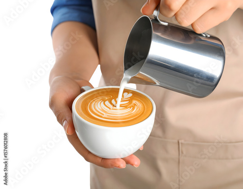 Wallpaper Mural Latte art being poured into cup Torontodigital.ca