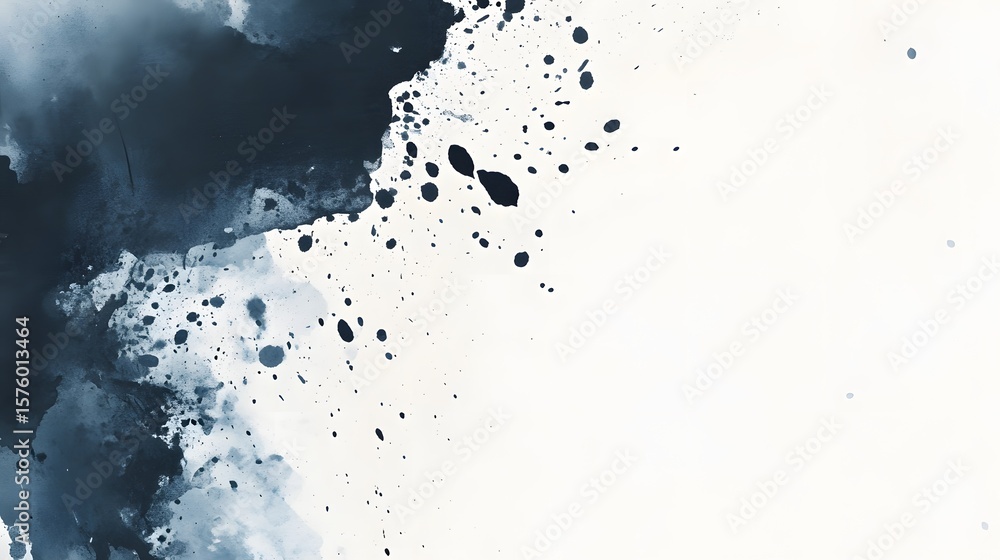 Obraz premium Abstract ink splatters on a light background.