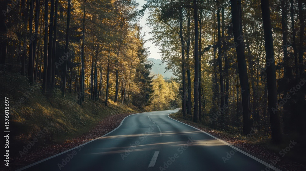 Fototapeta premium A road trip through the forests 