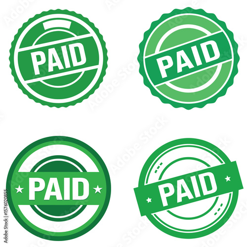 Paid Stamp Set Images - Green Receipt & Settled Seals