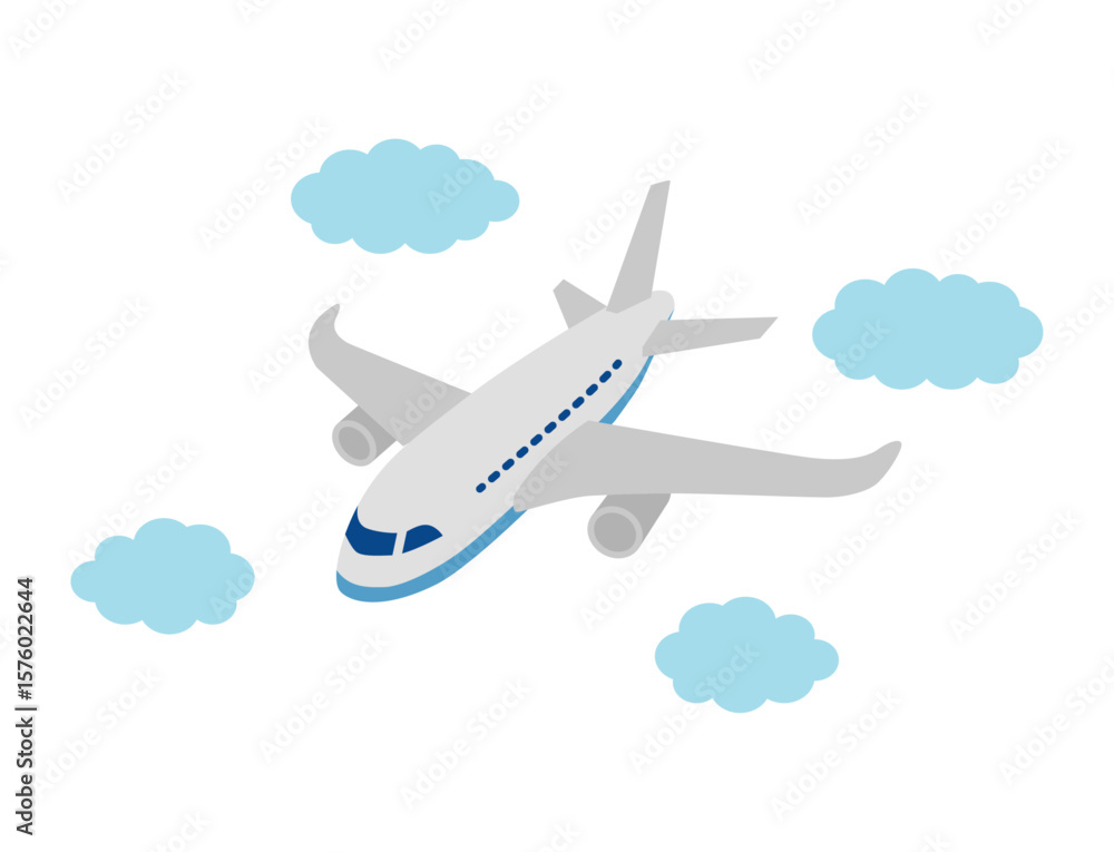 Fototapeta premium 飛行機 航空機 旅客機 ジェット機 イラスト