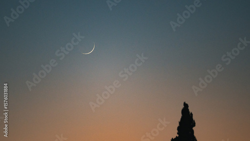 silhouette of the moon
