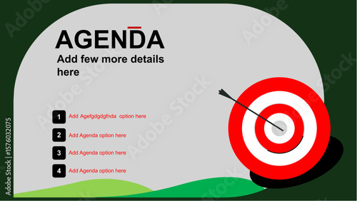Target-Based Agenda PowerPoint Slide – 4-Step Presentation Template for Business Goals and Planning