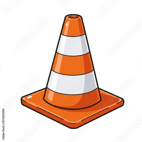 Orange And White Traffic Cone Illustration
