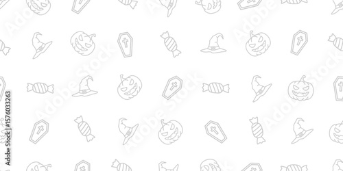 ハロウィンアイコンのシームレスパターン・背景素材
Seamless Pattern of Halloween Icons Background Design