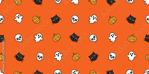 ハロウィンアイコンのシームレスパターン・背景素材
Seamless Pattern of Halloween Icons Background Design